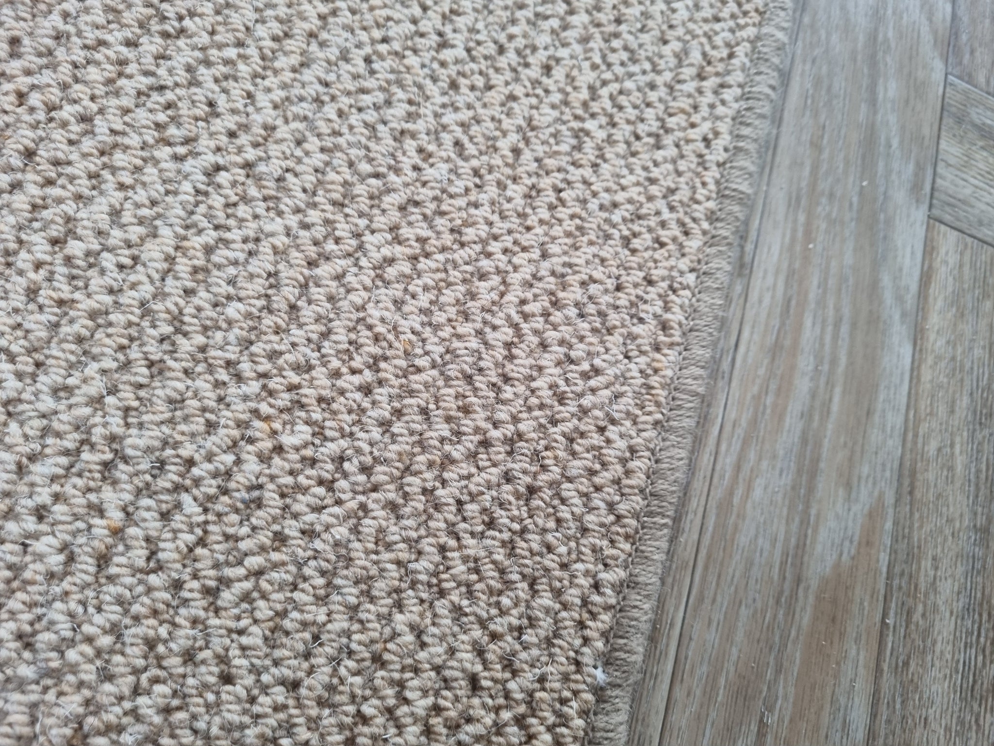 Cormar Malabar Husk wool fibre natural stair runner with whipped edge