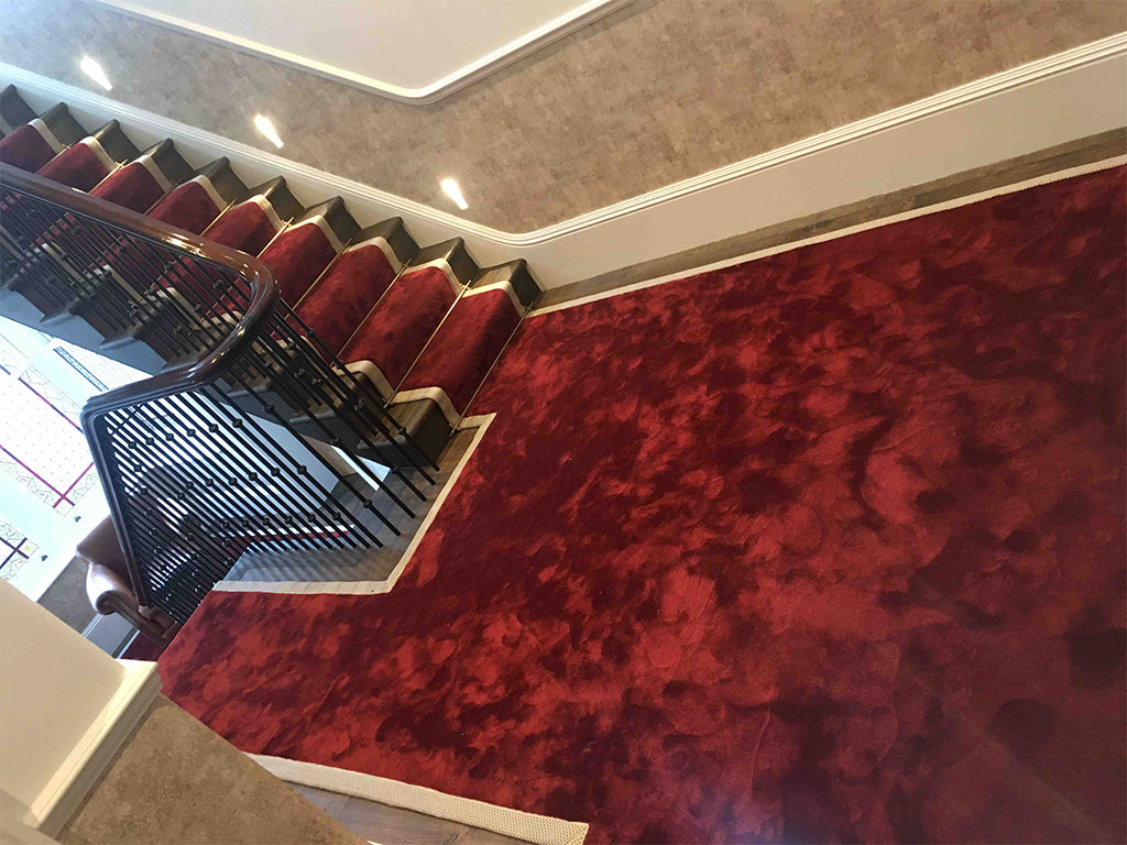 Hand-made stair runners for platforms and landings