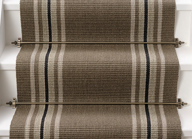 Striped pattern sisal carpet stair runner Riad Hide Kersaint Cobb Free Delivery