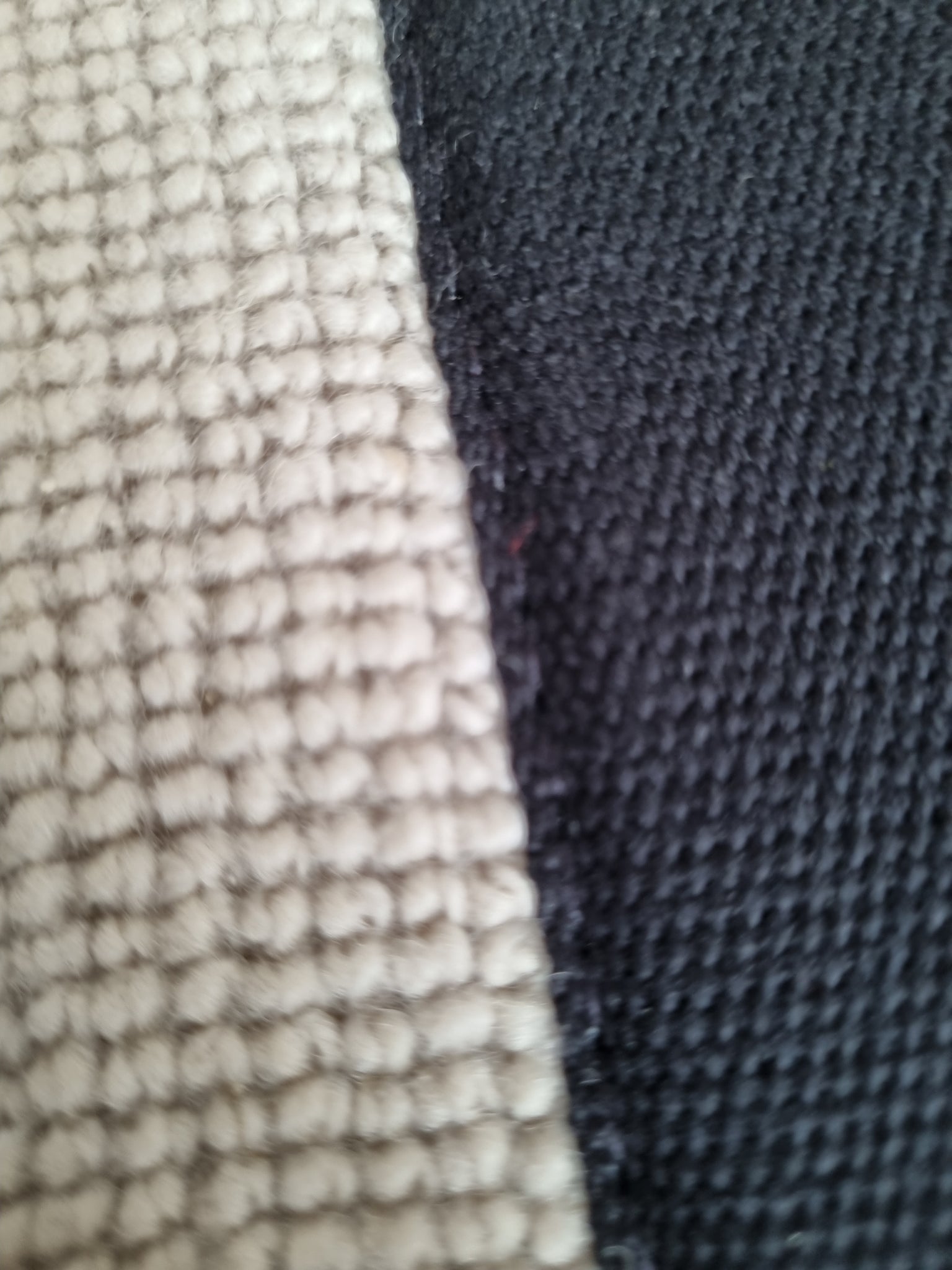 Cormar Pimlico Cement grey beige wool loop stair runner with black cotton border