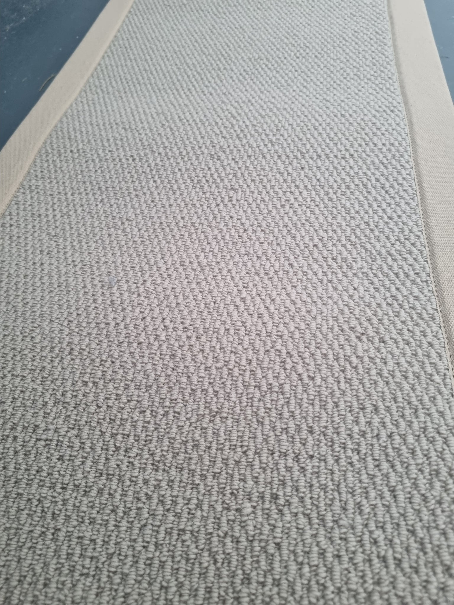 100% wool flat weave beige loop pile rug and floor runner with beige border
