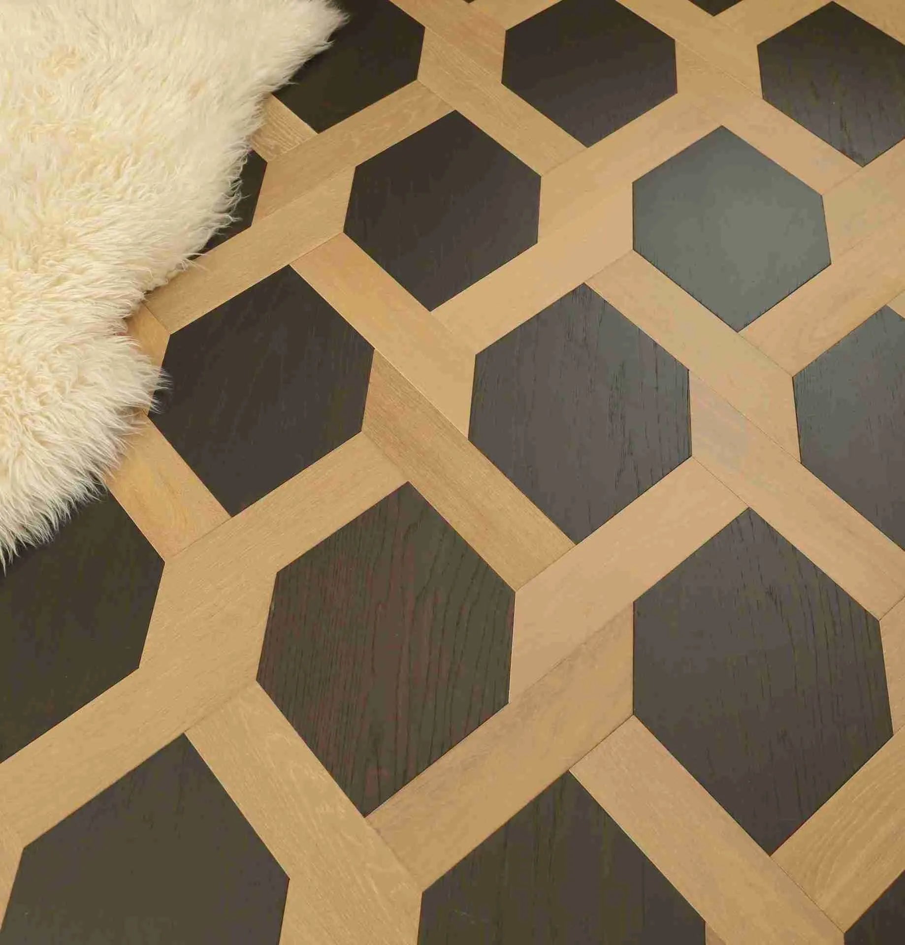 Fenston Carter Wood Flooring Mansion Weave Geometric Parquet Unfinished Oak Flooring