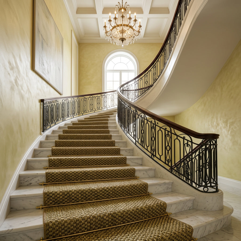 The Dursley — tiger's eye double-knot sisal stair runner detail