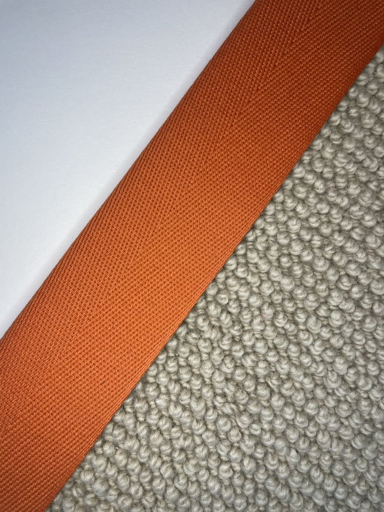 Carpet Edging Herringbone Borders Apricot Orange border tape onto carpet