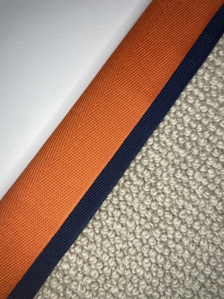 Carpet Edging Double Border Apricot Orange And Pageant Blue border tape onto carpet