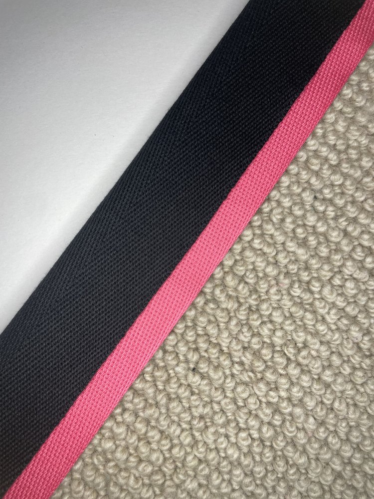 Carpet Edging Double Border Black And Hot Pink border tape onto carpet