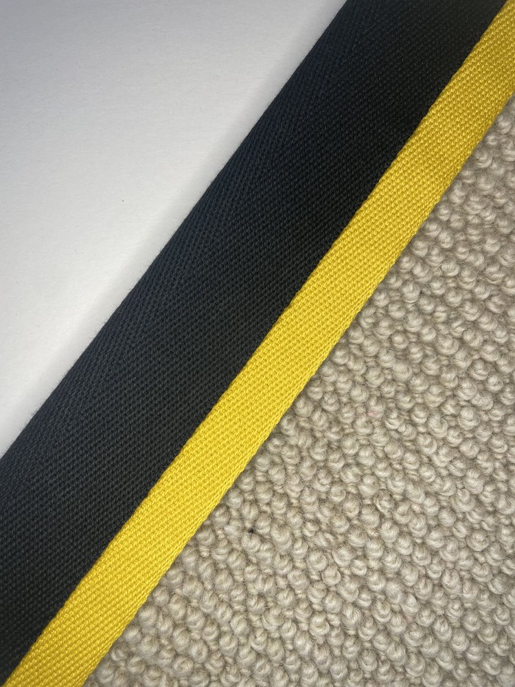 Carpet Edging Double Border Black And Spicy Mustard border tape onto carpet