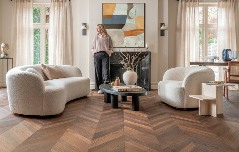 Ted Todd Residence Engineered Wood Flooring - Bloomfield Chevron