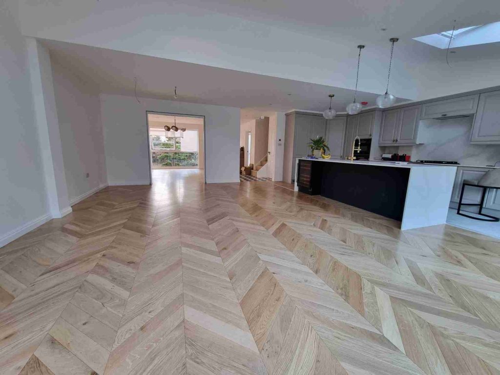 Fenston Carter Wood Flooring Chevron Invisible Oak Matt Lacquered Flooring