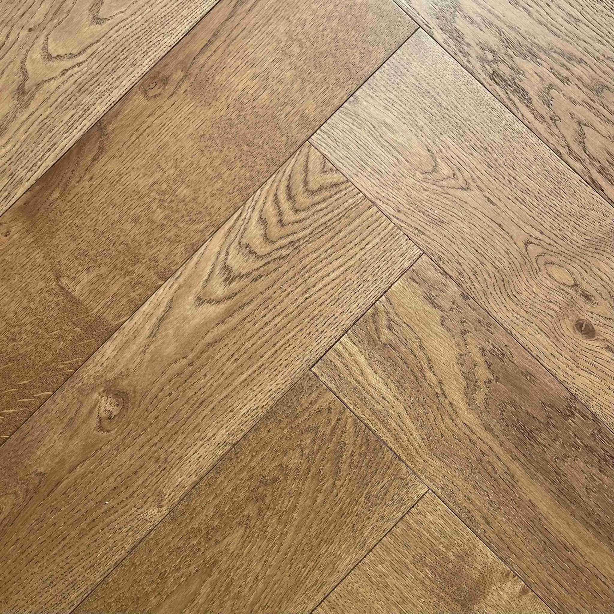 Fenston Carter Wood Flooring Click Herringbone Lightly Smoked Brushed & Oiled Flooring