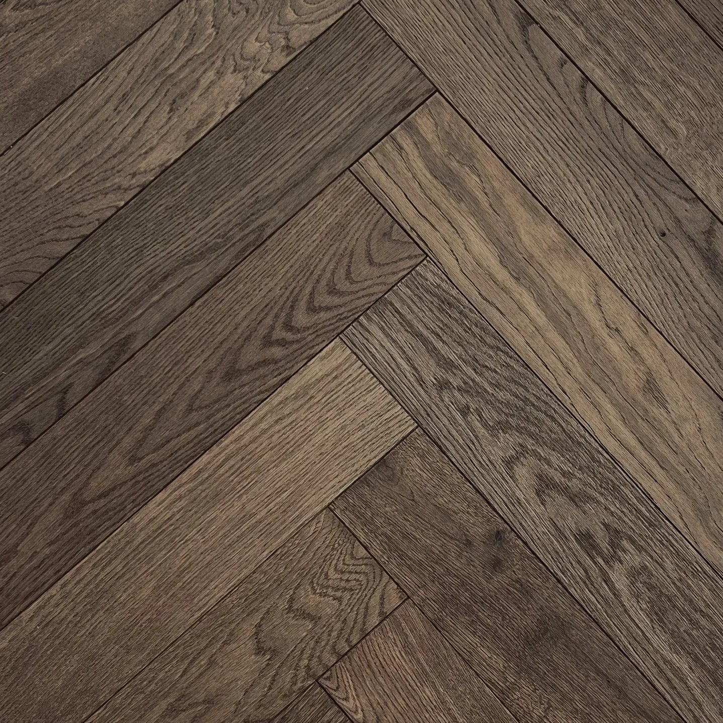 Fenston Carter Wood Flooring  Herringbone Double Smoked Oak Brushed & Oiled