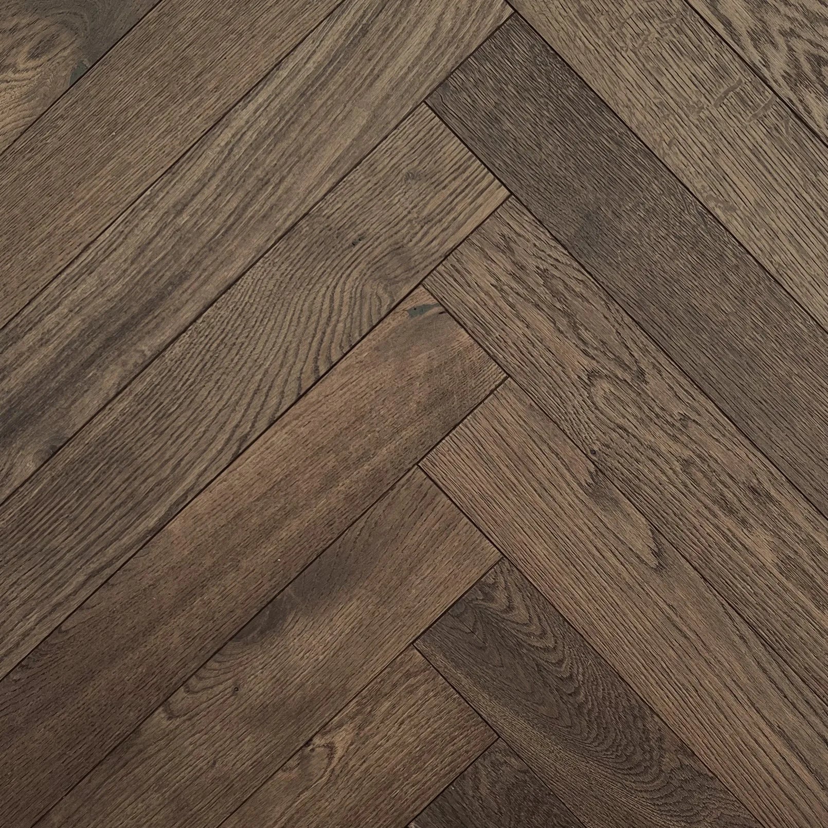 Fenston Carter Wood Flooring  Herringbone Double Smoked Oak Brushed & Oiled