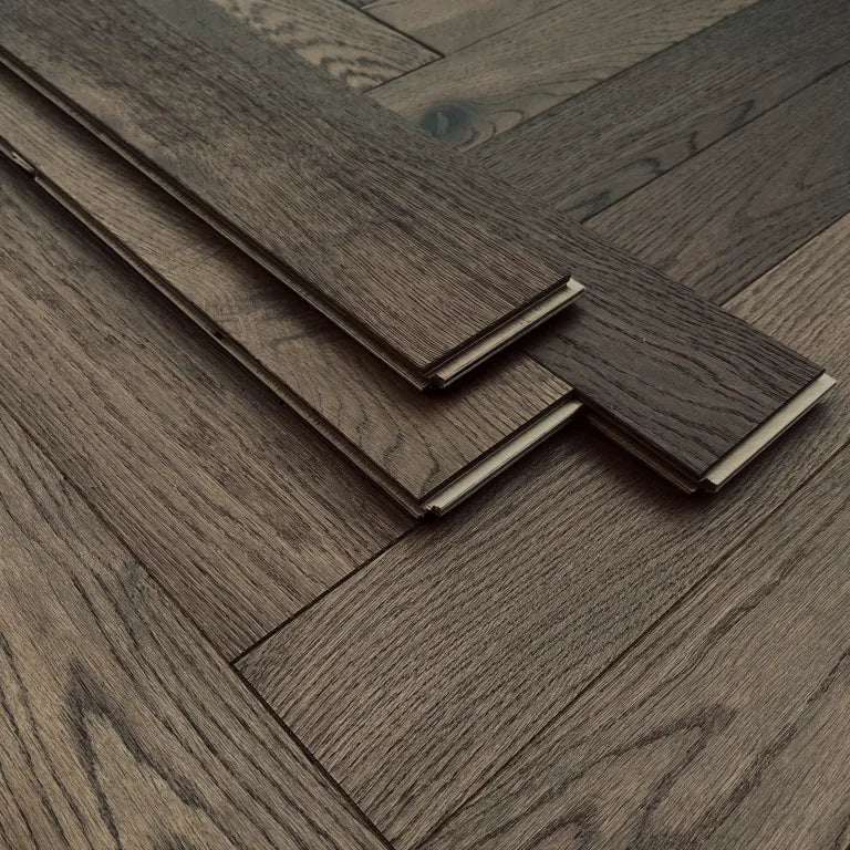 Fenston Carter Wood Flooring  Herringbone Double Smoked Oak Brushed & Oiled