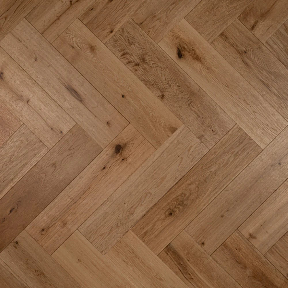 Fenston Carter Natural Oak Herringbone Brushed & Matt Lacquered Flooring