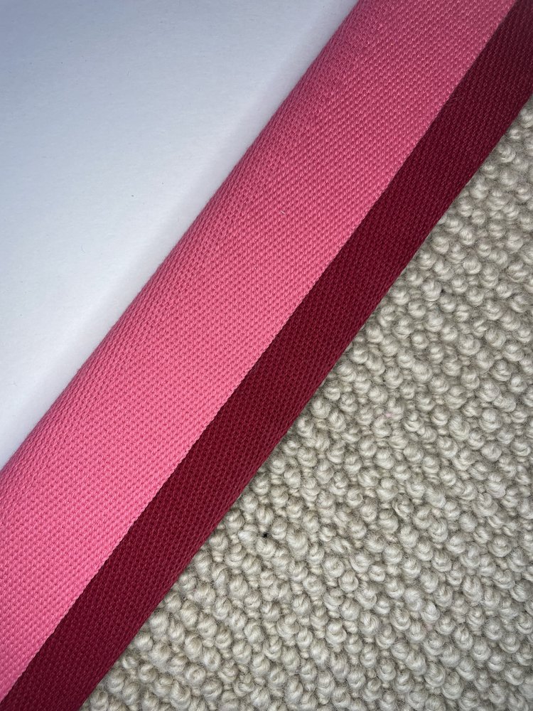 Carpet Edging Double Border Hot Pink And Karanda Red border tape onto carpet