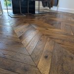 Fenston Carter New Double Smoked Chevron Flooring Authentically Aged Antique Brushed & Oiled Luxury Oak Panels