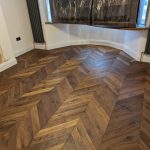 Fenston Carter New Double Smoked Chevron Flooring Authentically Aged Antique Brushed & Oiled Luxury Oak Panels