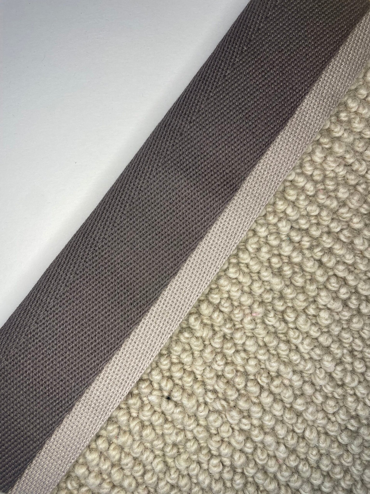 Carpet Edging  Double Iron Gate and Simply Taupe border tape onto carpet