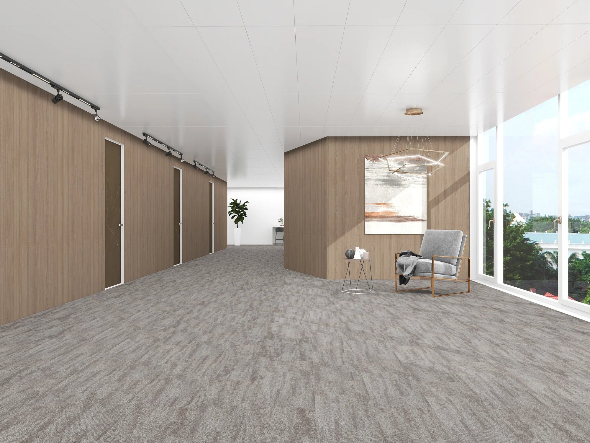 Plusfloor Kaleido Orkney carpet tiles for offices, 100% Nylon