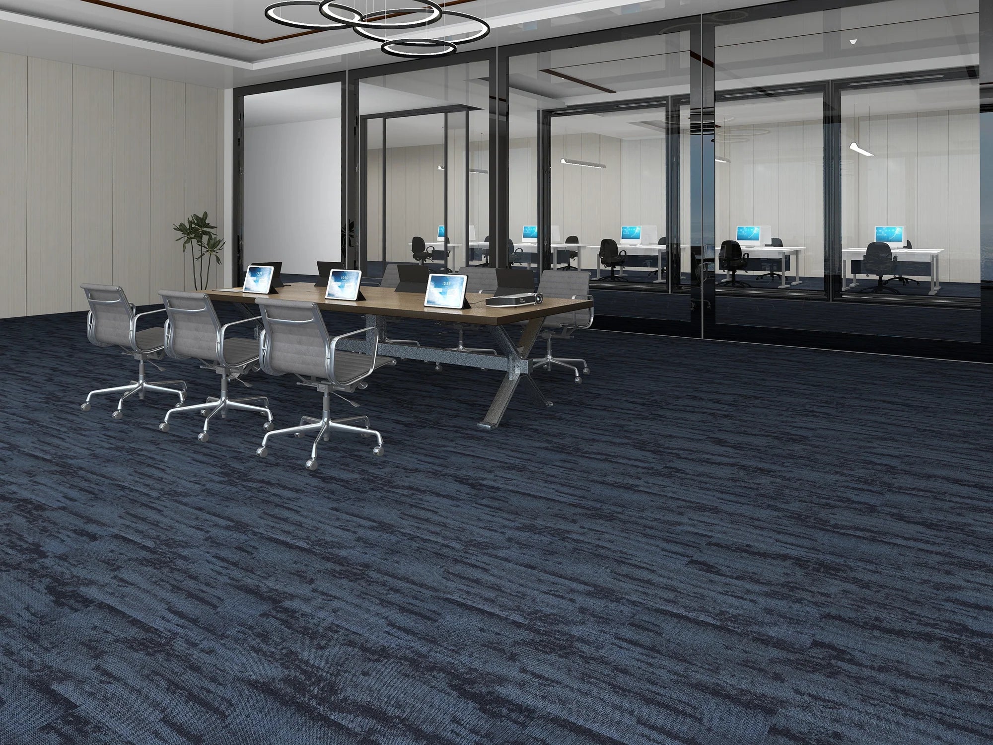 Plusfloor Kaleido Tromso carpet tiles for offices 100% polypropylene