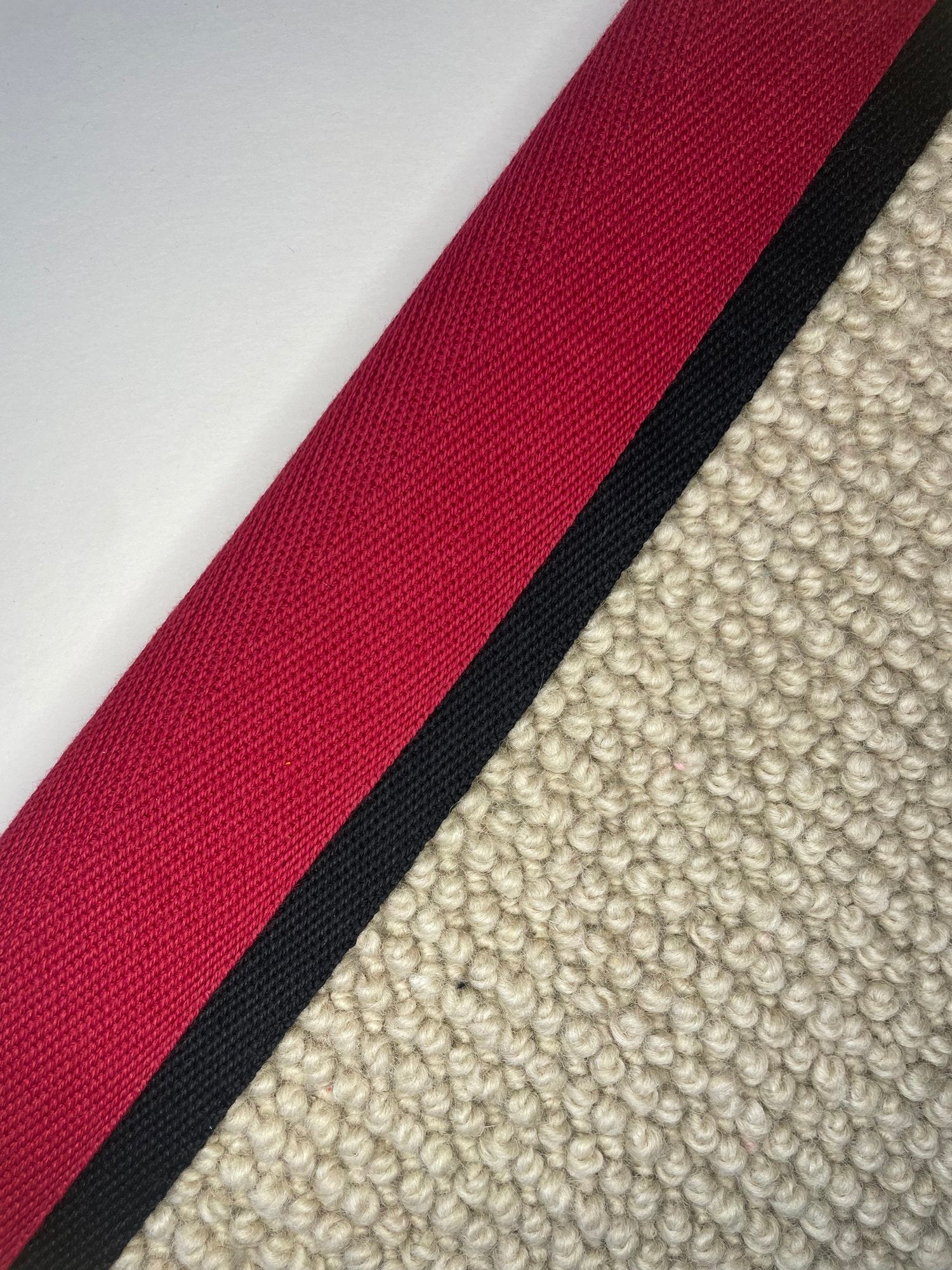 Carpet Edging Double Border Karanda Red And Black border tape onto carpet