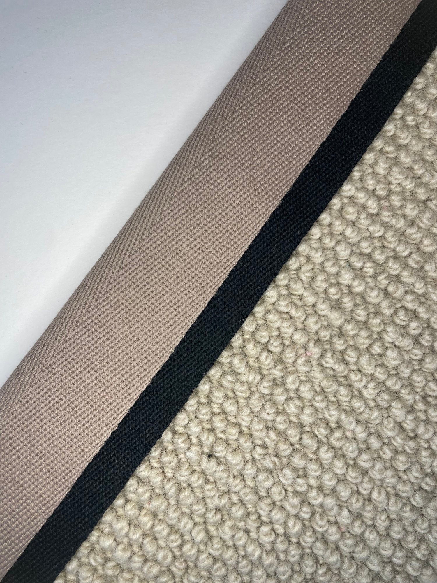 Carpet Edging Double Border Mocha Meringue And Black border tape onto carpet