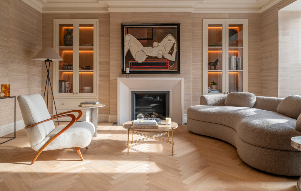 Ted Todd Residence Engineered Wood Flooring - Motcombs Chevron