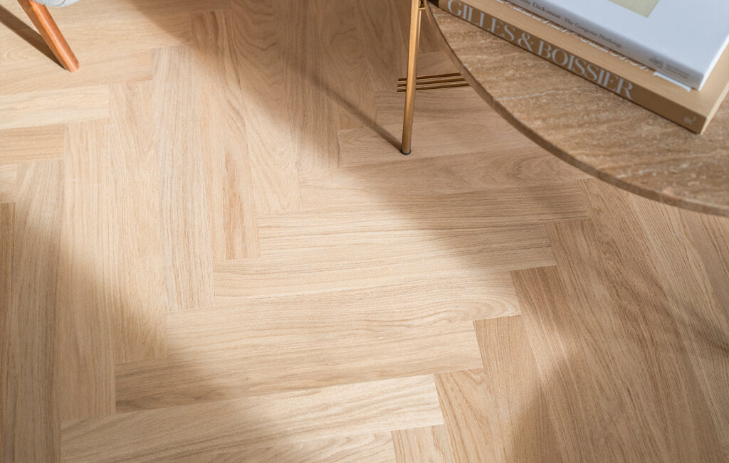 Ted Todd Residence Engineered Wood Flooring - Motcombs Chevron