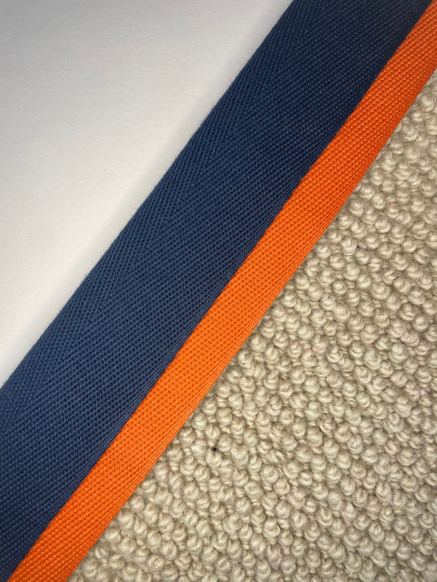 Carpet Edging Double Border Pageant Blue And Apricot Orange border tape onto carpet