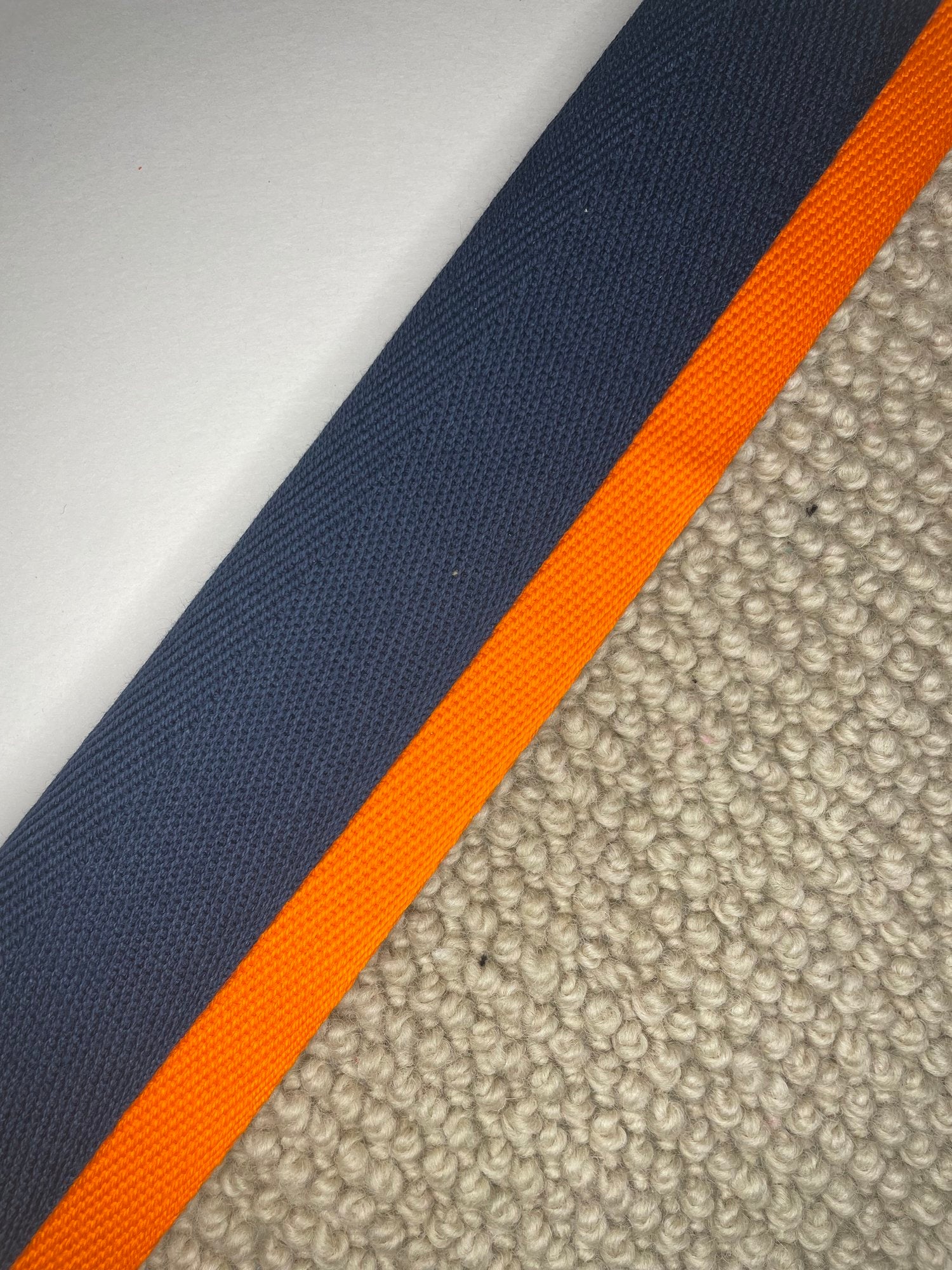 Carpet Edging Double Border Pageant Blue And Vibrant Orange border tape onto carpet