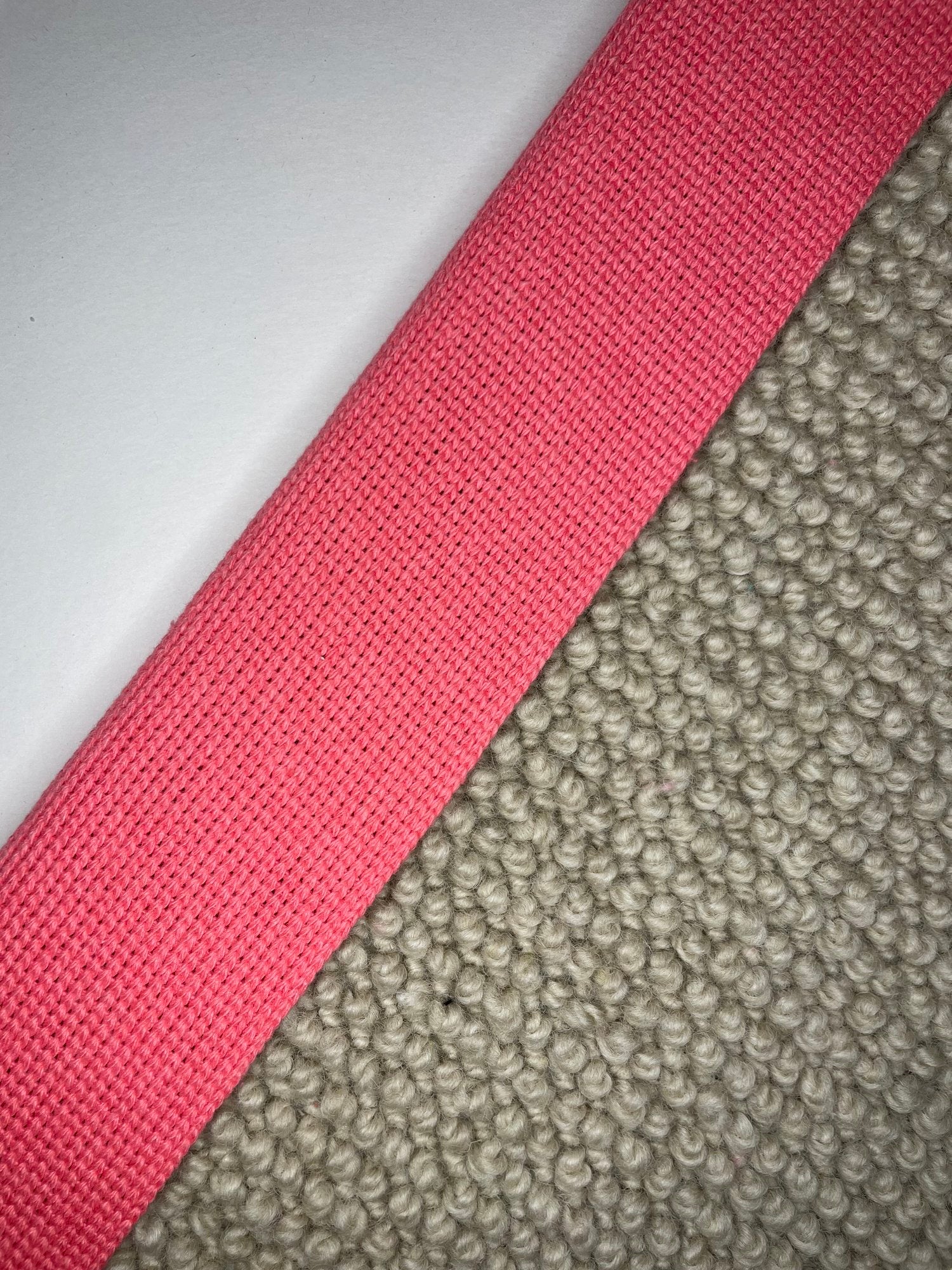 Carpet Edging Plain Border Plain Weave Warm Coral border tape onto carpet