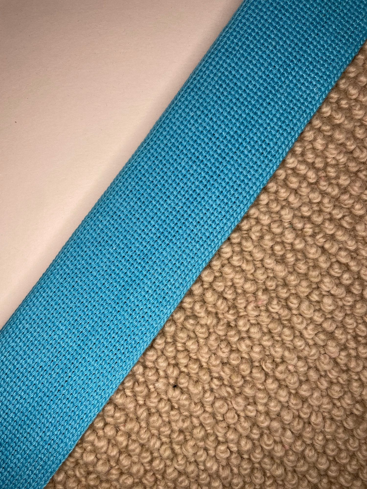 Carpet Edging Plain Border Plain Weave Light Turquoise border tape onto carpet