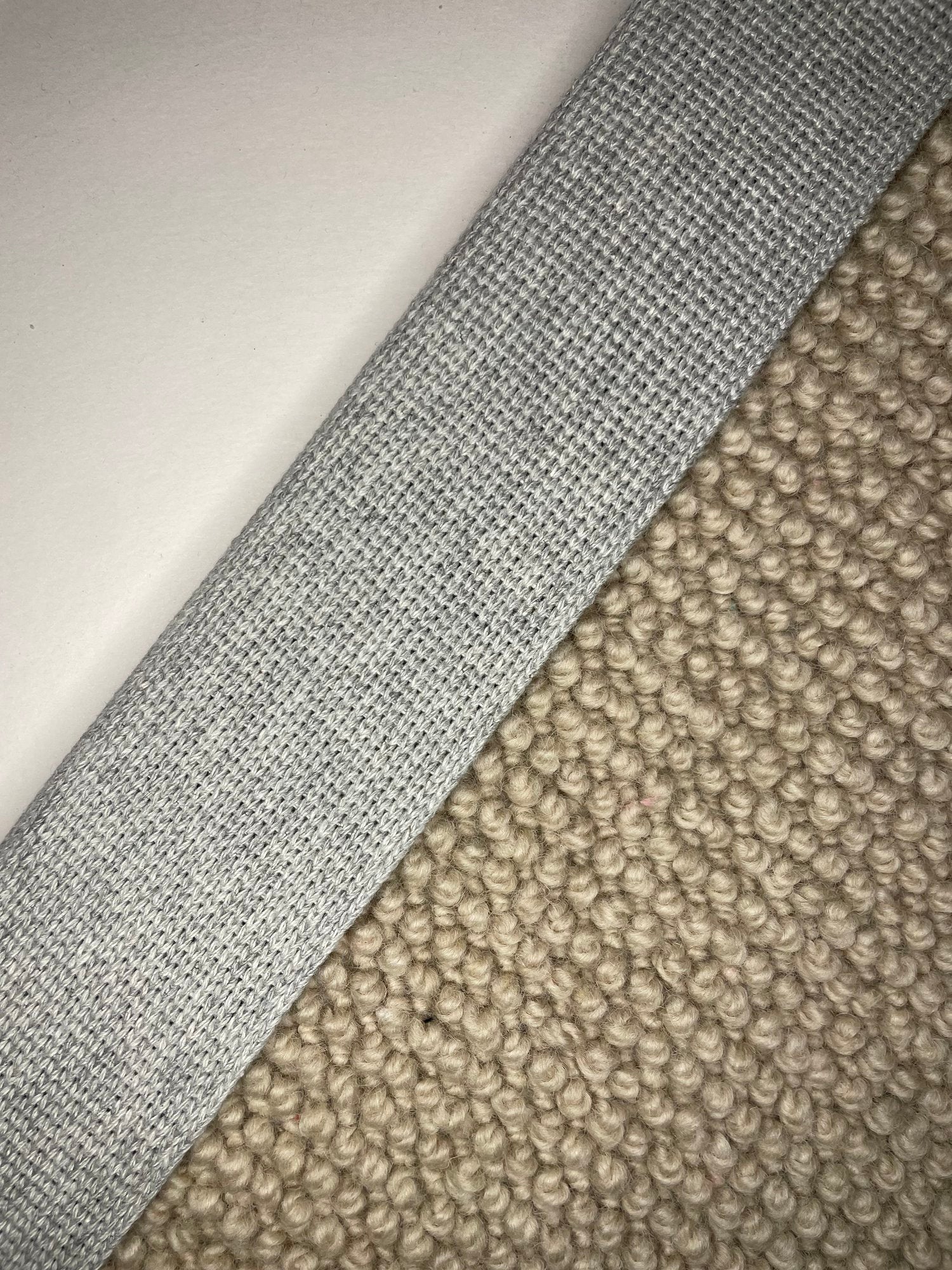 Carpet Edging Plain Border Plain Weave Silver border tape onto carpet