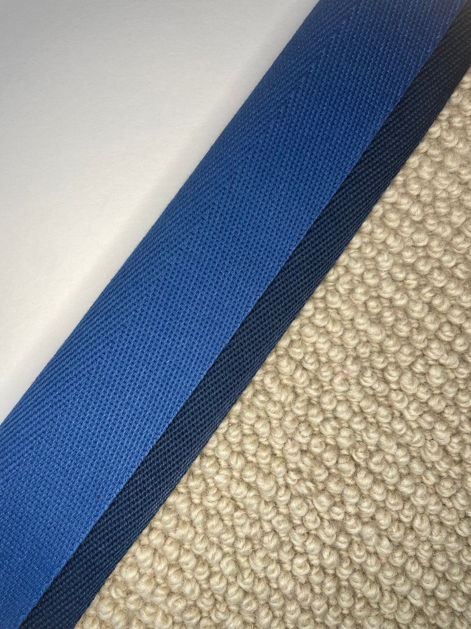 Carpet Edging Double Border Set Sail And Pageant Blue border tape onto carpet