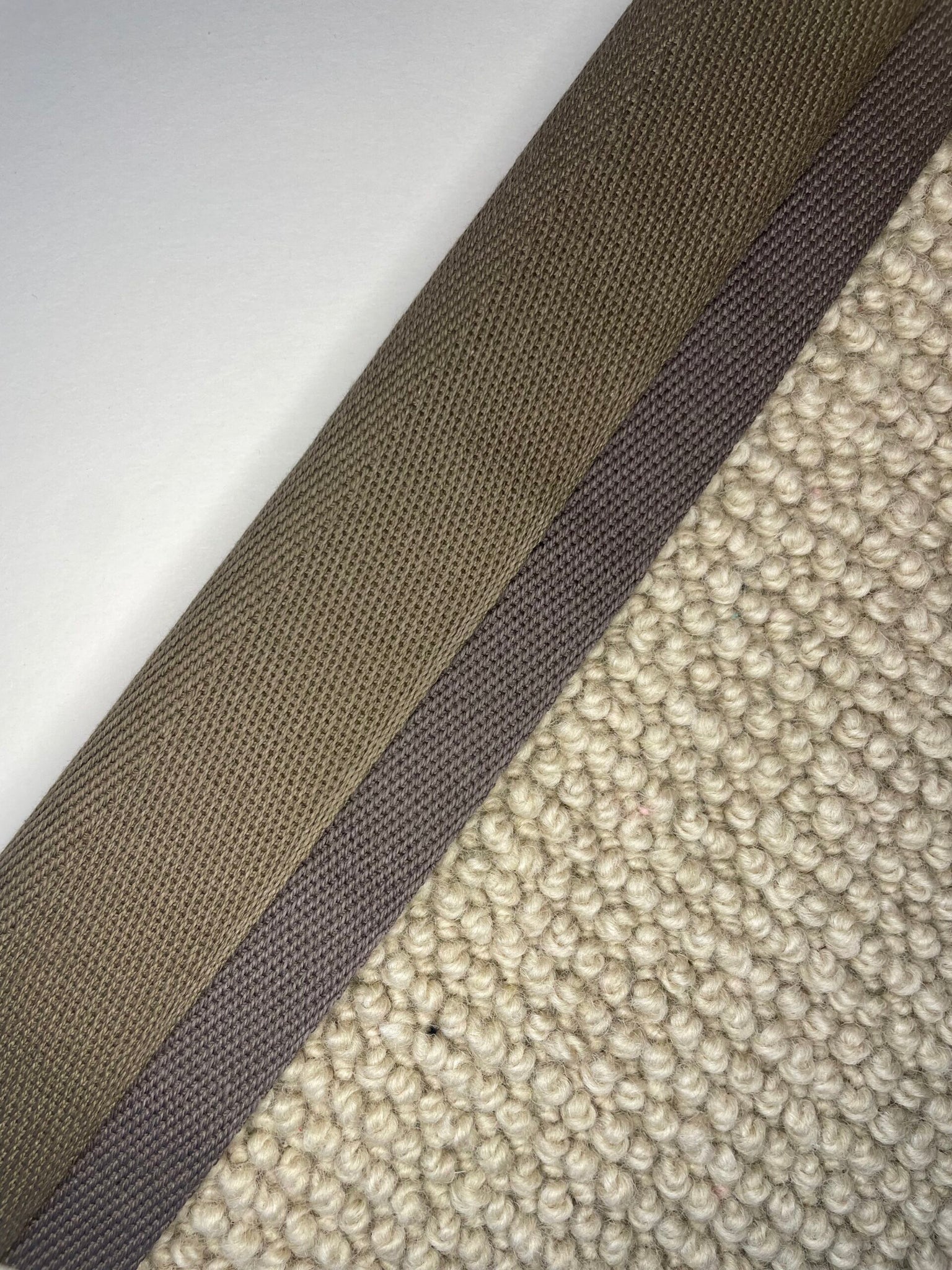 Carpet Edging Double Border Shiitake and Iron Gate border tape onto carpet