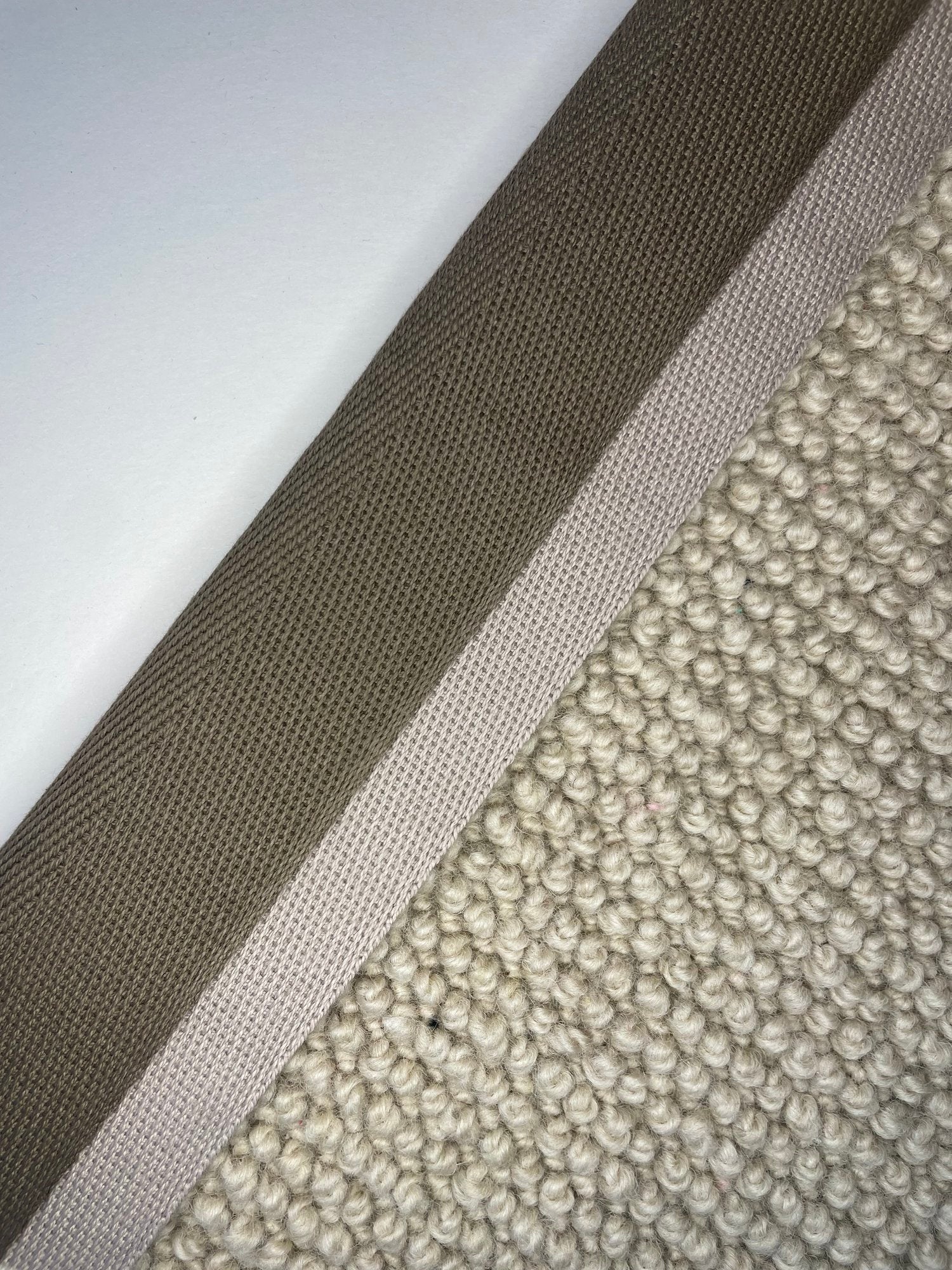 Carpet Edging Double Border Shiitake And Simply Taupe border tape onto carpet