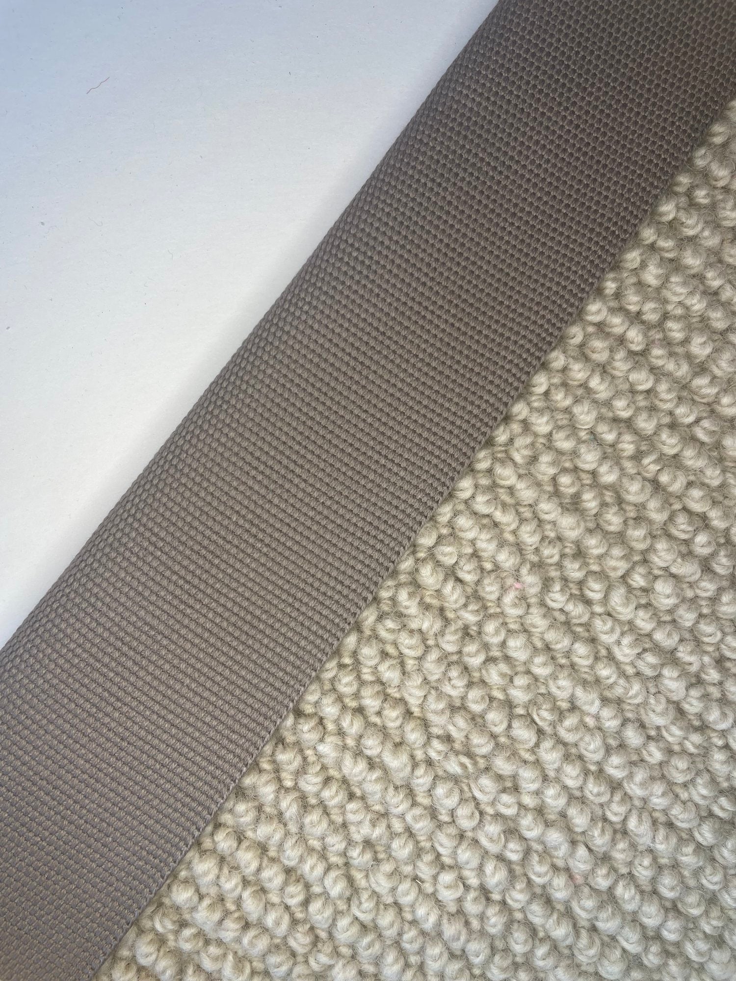 Carpet Edging Plain Border Plain Weave Silver Mink border tape onto carpet