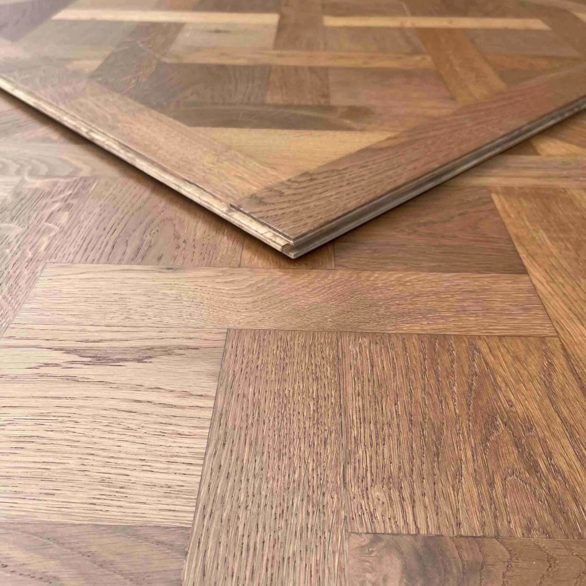 Fenston Carter Versailles Panel – Smoked Oak Brushed & Oiled Engineered Wood Flooring Luxury Parquet Design