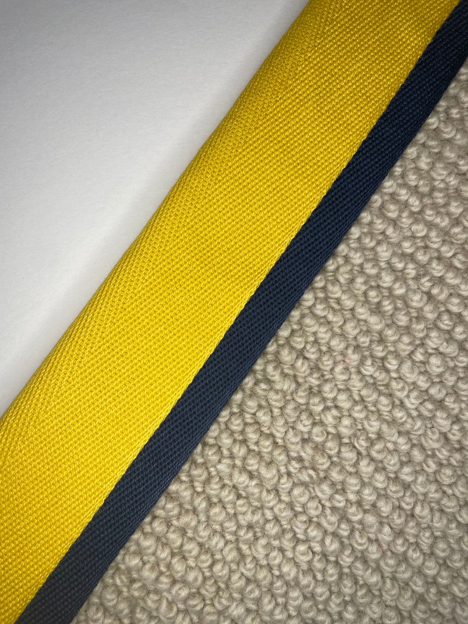 Carpet Edging Double Border Spicy Mustard And Pageant Blue border tape onto carpet