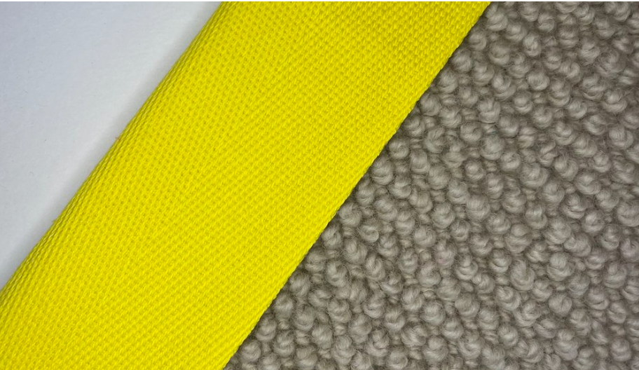 Carpet Edging Herringbone Borders Vibrant yellow border tape onto carpet