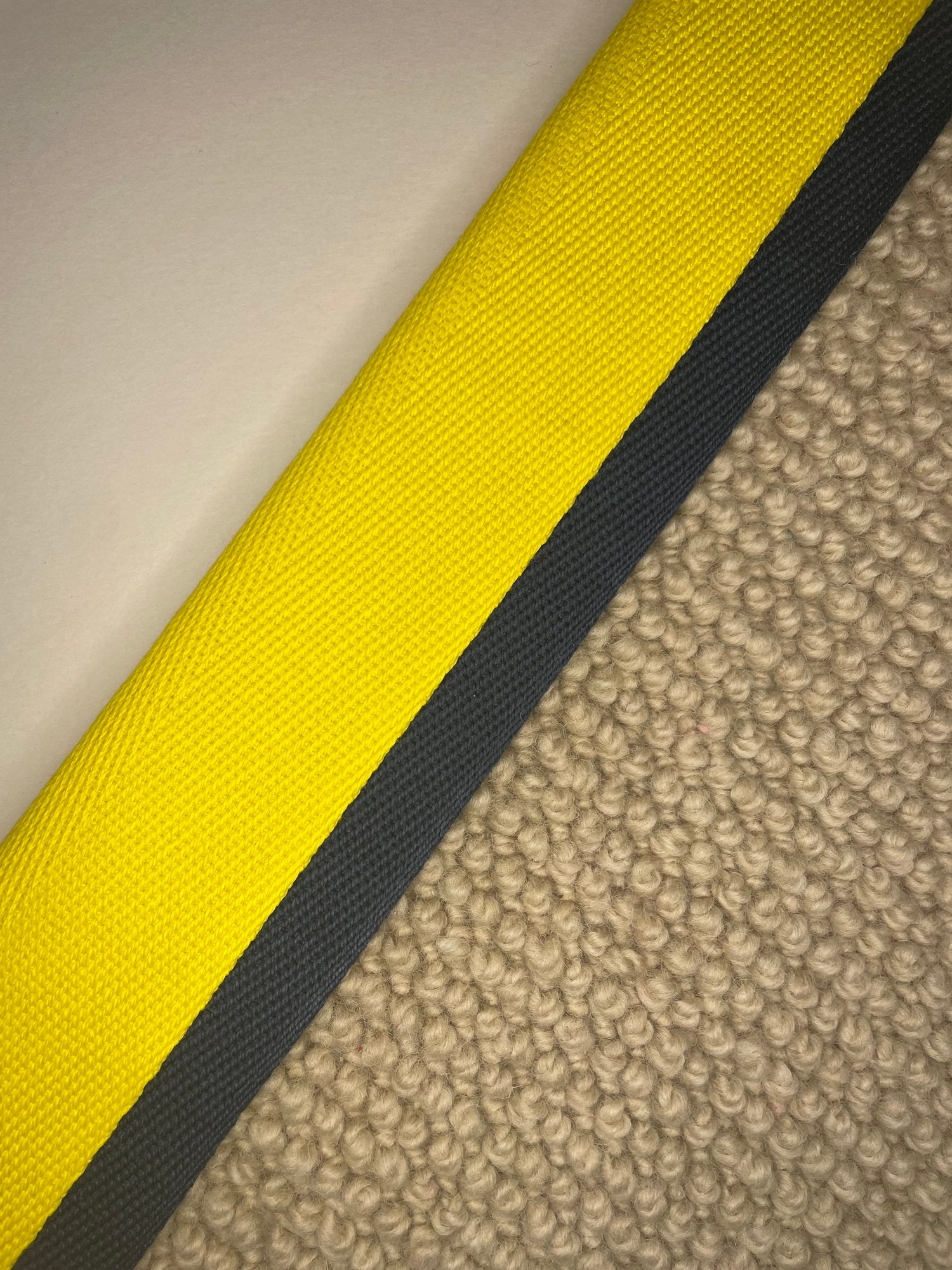 Carpet Edging Double Border Vibrant Yellow And Pageant Blue border tape onto carpet