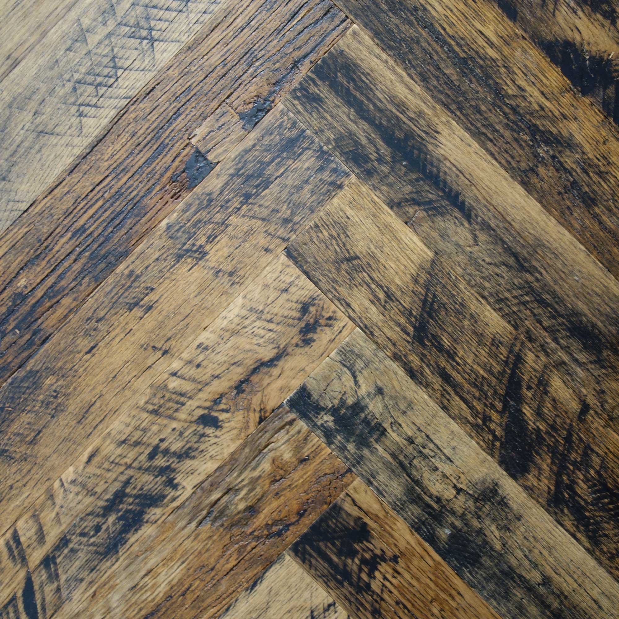 V4 Wood Flooring Vestige Reclaimed Blackened Hearth Herringbone