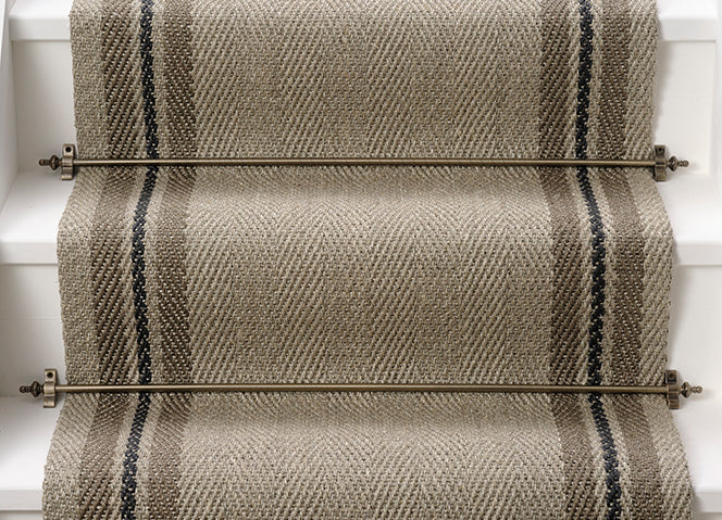 Grey-brown and beige sisal carpet stair runner Souk Puzzle Kersaint Cobb Free Delivery