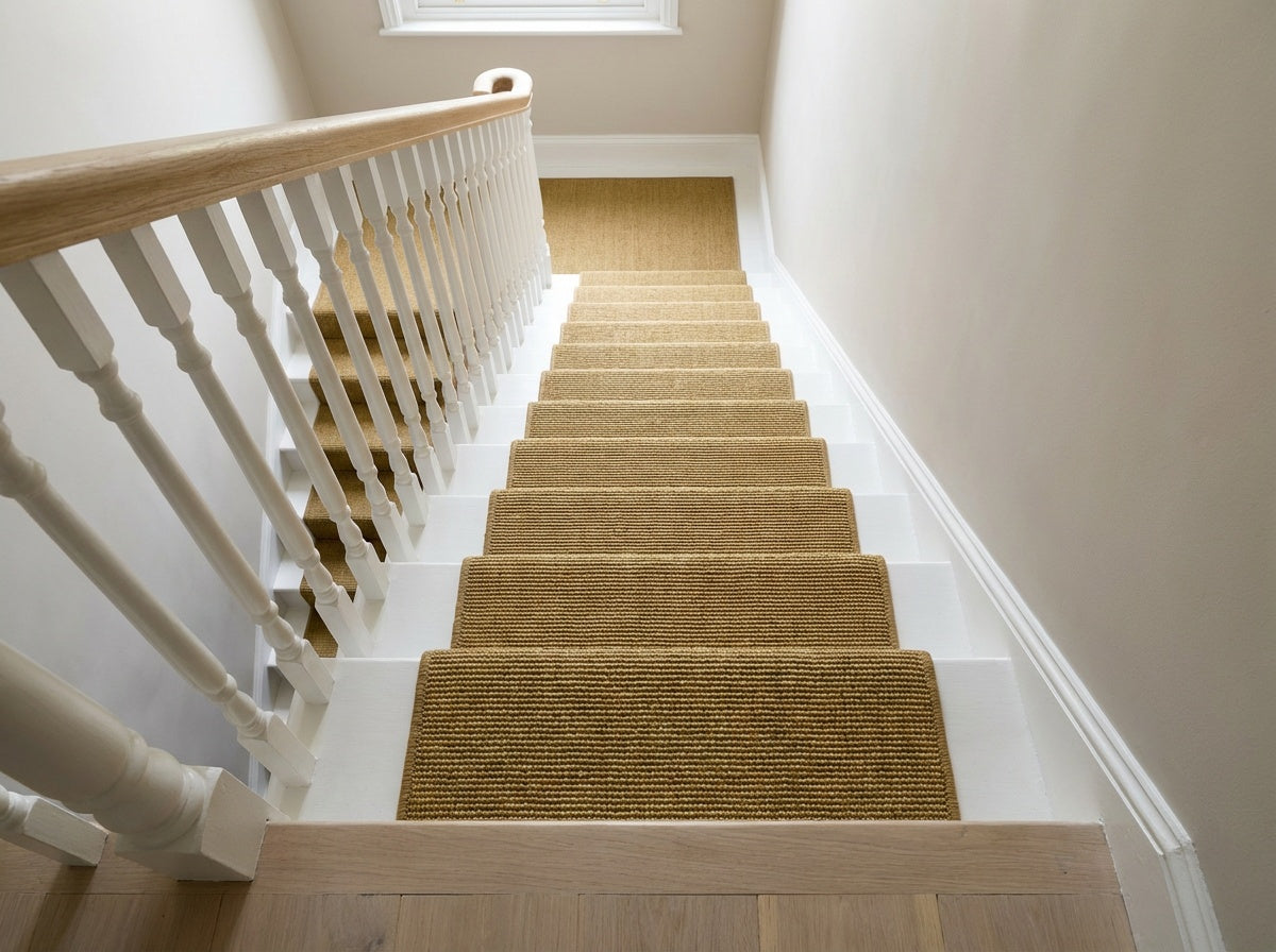 The Torrington. Faux sisal greeny brown boucle loop stair runner ...
