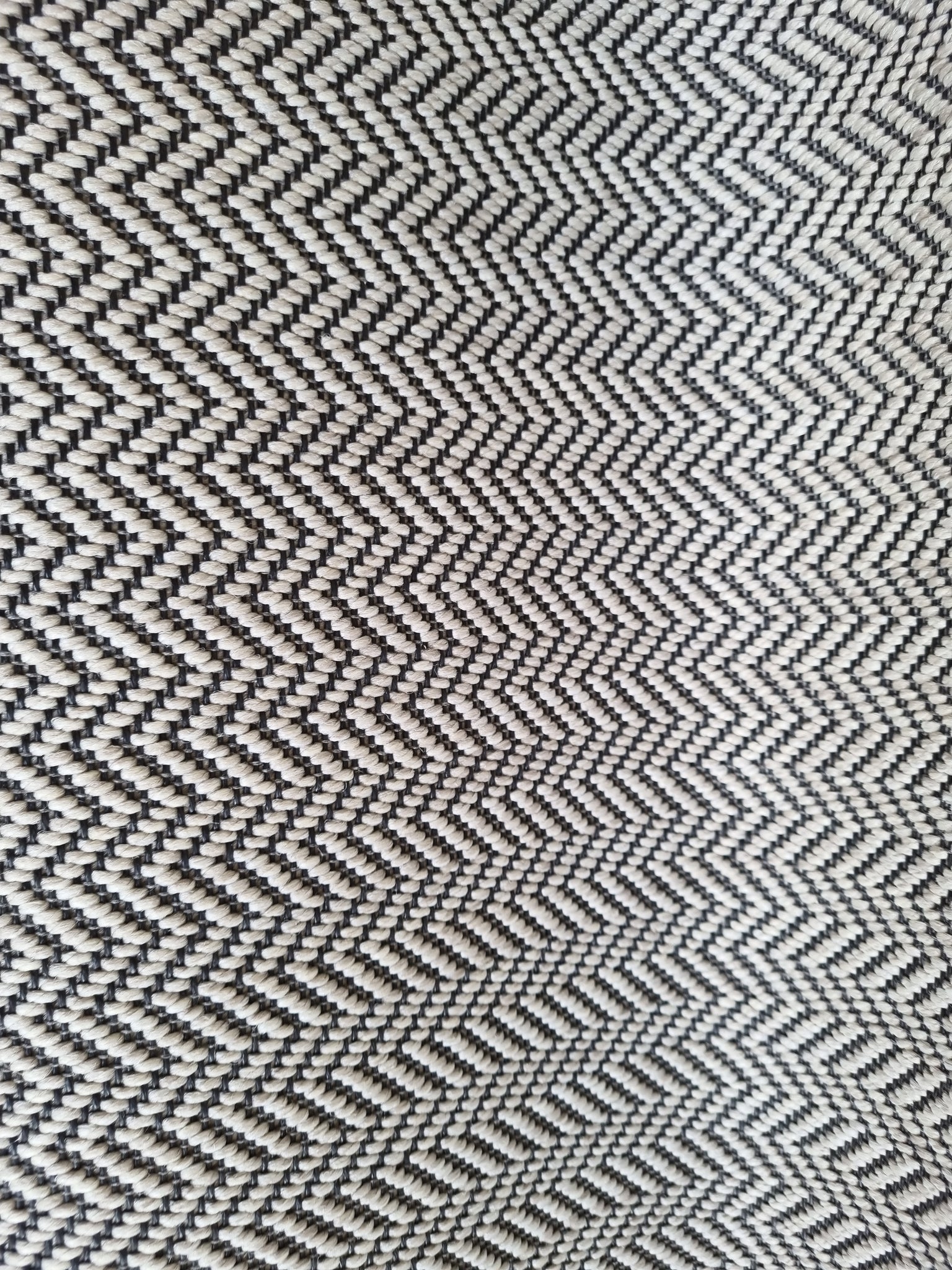 Black & White Herringbone Faux Sisal Carpet Stair Runner Gun Metal Grey Cotton border