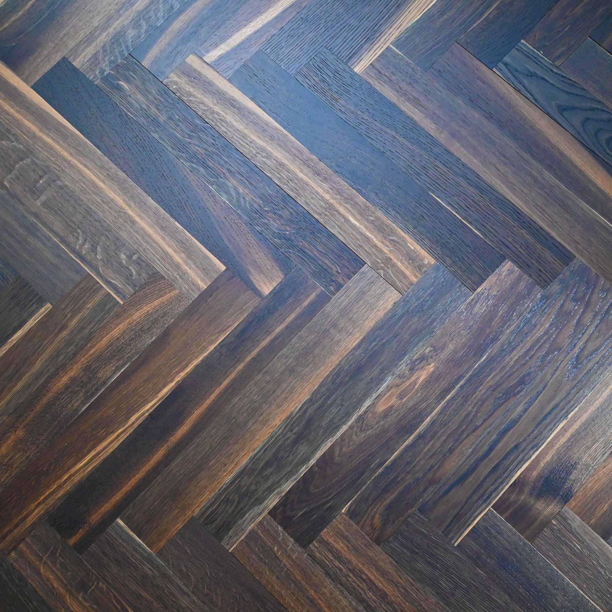 TH108 Smoked Oak Strip Herringbone - V4 Wooden Floor