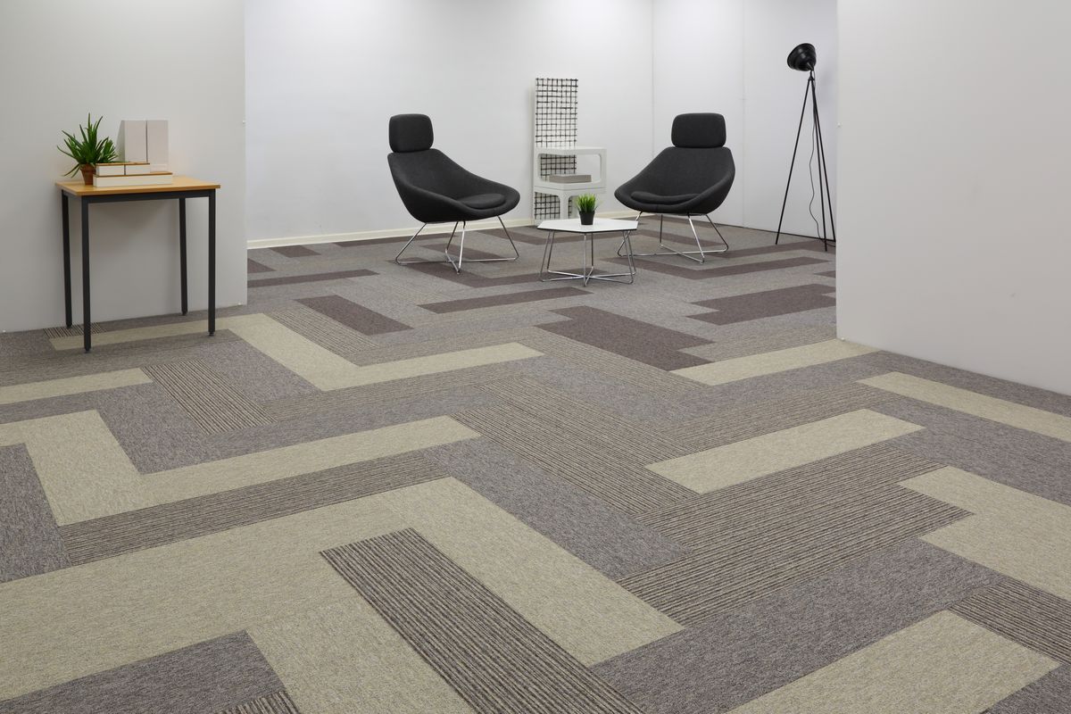 Burmatex Tivoli Multiline 21203 melanesia grey carpet plank with free delivery