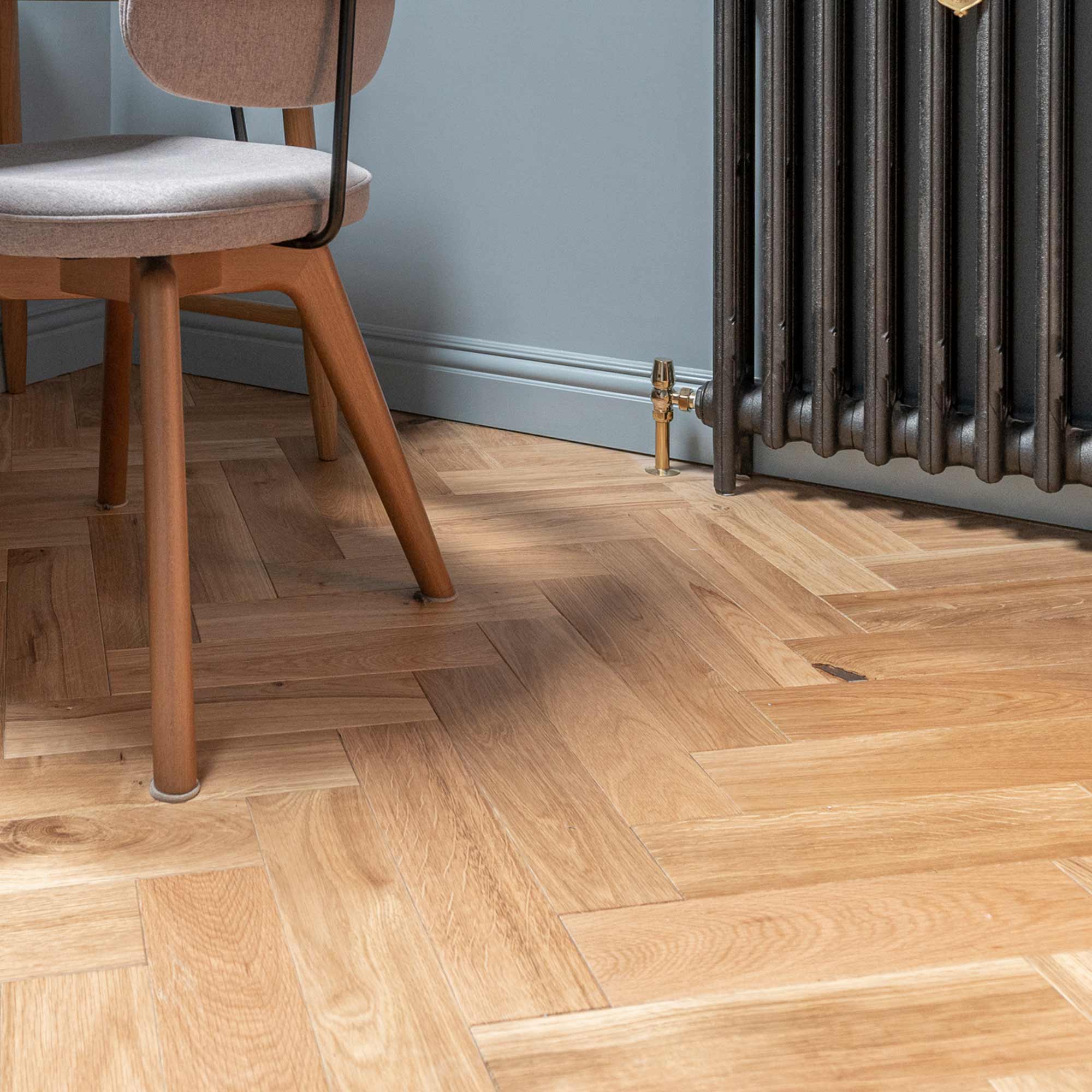 ZB108 Natural Oak - Herringbone Parquet Oak Wooden Flooring From V4