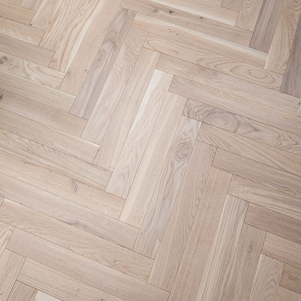 TH109 Seashell Oak Strip Herringbone - V4 Wooden Floor
